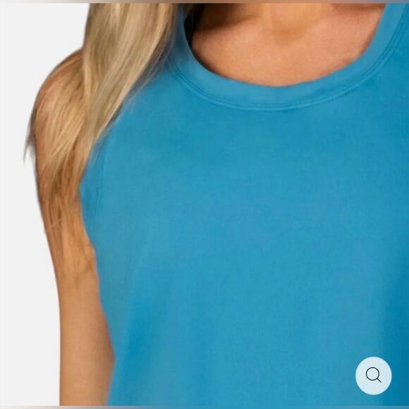 Laird Apparel Women's Size Medium Horizon Blue Open Back Workout Tank Top - Picture 3 of 10